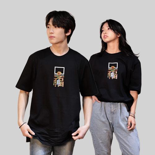 SEVENTEENTH Bokbaragi Oversized Short Sleeve Round Neck (Black-Free)