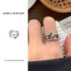 Lan Zhi Star Moon 925 Sterling Silver Women's Hip Hop Open Ring - Non-fading, Unique Design.