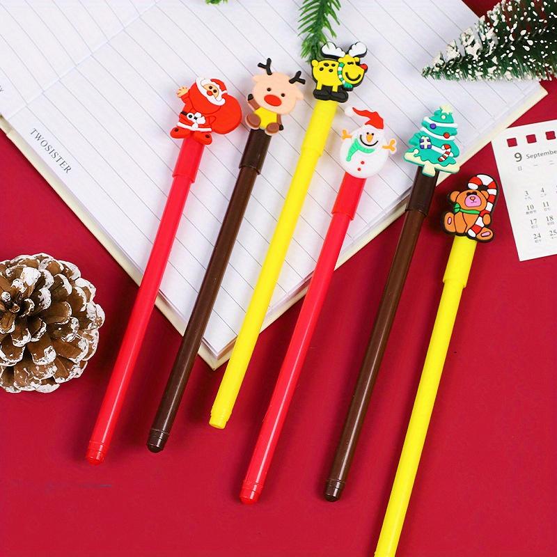 30pcs Kawaii Christmas Gel Pen Cute Christmas Tree Reindeer Santa Snowman Gift 0.5mm Black Neutral Pens School Office Stationary