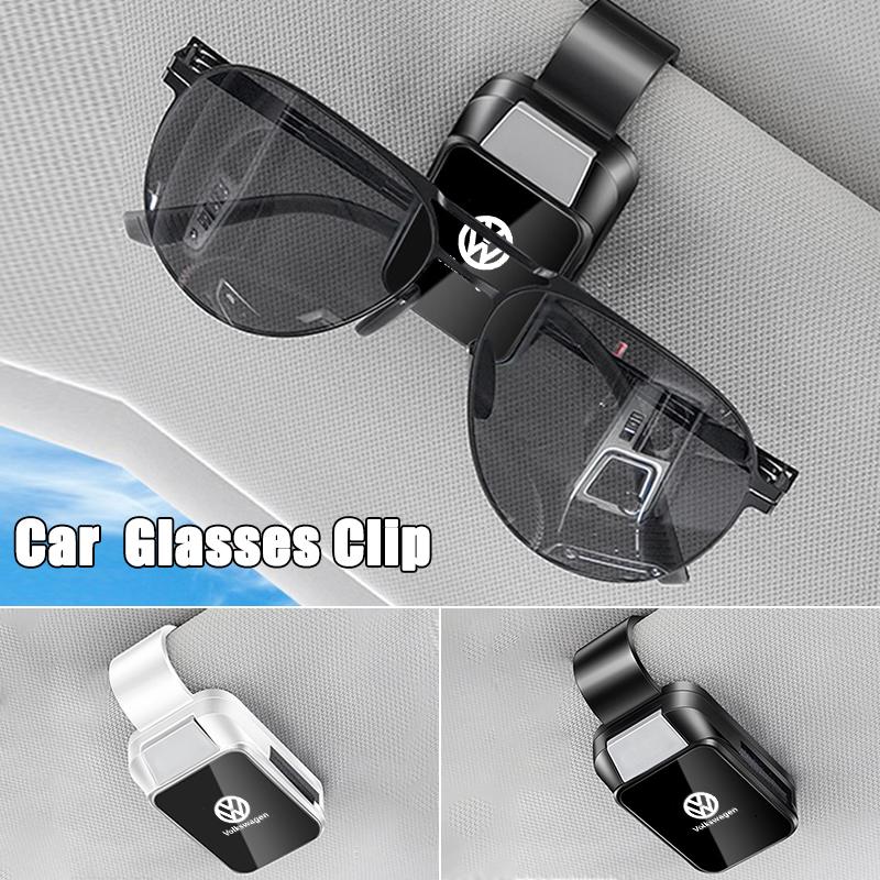 For VW Car Sun Visor Glasses Holder Sunglasses Case Eyeglasses Clip For Volkswagen VW GTI Polo T5 Passat B6 Golf Tiguan Jetta