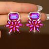 TEMU Unique Rhinestone Dangle Earrings - Large, Fashionable, Versatile, and Perfect for Banquets and Evening Gowns.