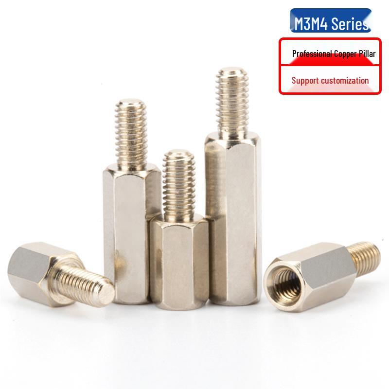 Nickel-Plated M3/M4 Copper Hex Standoff for Motherboard Screw Spacing