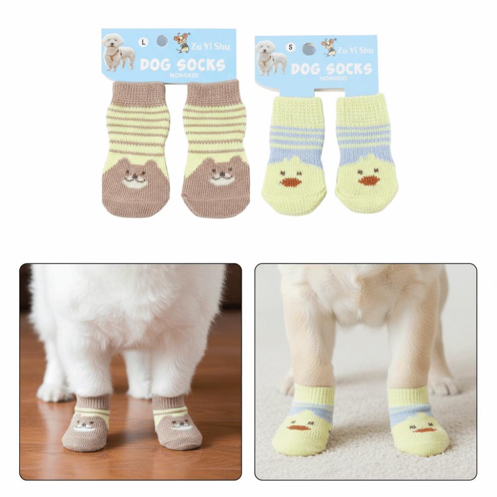 A Pair Non-Slip Dog Booties Cotton Pet Supplies New Pet Socks  Cold Weather
