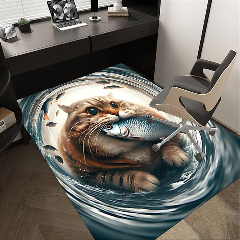 

1PC cat fish Anti-slip carpet, suitable for Office, bedroomand playrooms. It can also be used as a sofa footrest cover-W89 60cm by 90cm