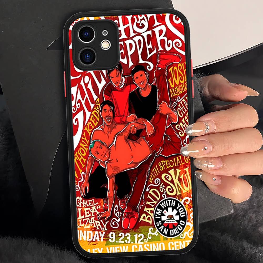 Red Hot Chili P-Peppers Band Matte Protective Case For IPhone 16 15 14 13 12 11 Pro Max X XS MAX Protection Case