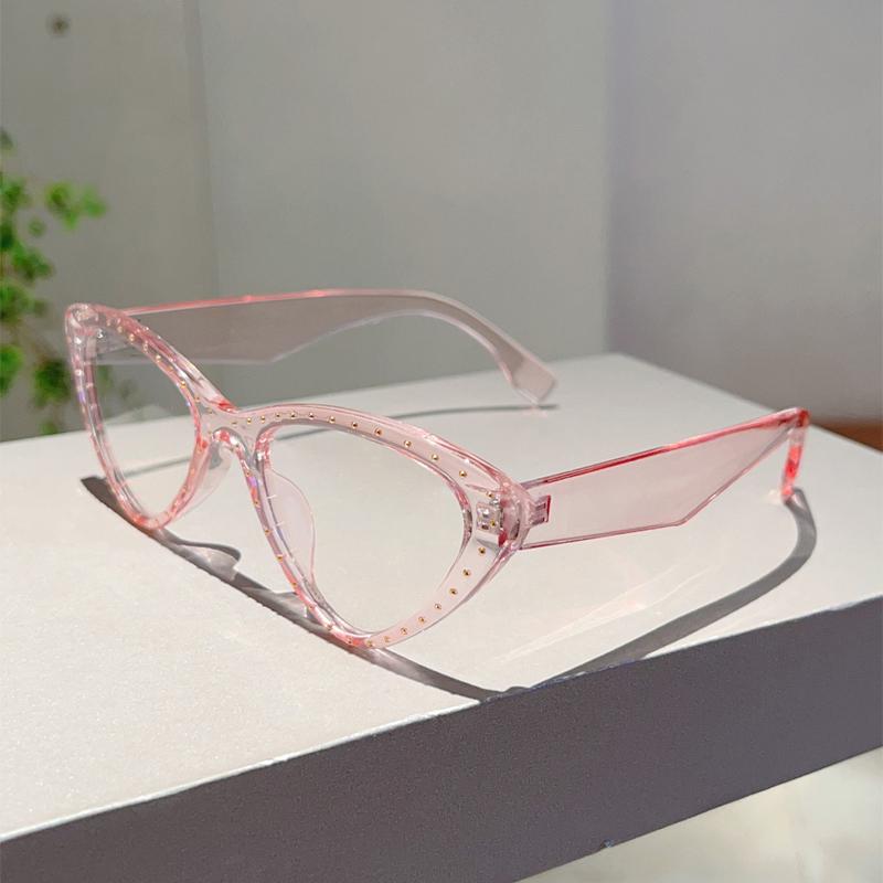 

KAMMPT Vintage Cat Eye Glasses Women Stylish Candy Color Blue Light Blocking Eyewear 2024 New Trendy Brand Design Optical Frames очистить розовый