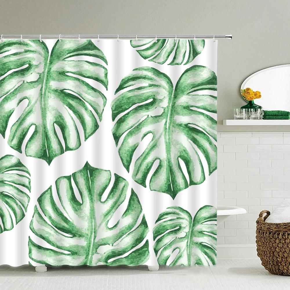 Flowers Pattern Shower Curtains Waterproof Polyester Bath Screen Curtain for Home Decoration Bathroom Printed Shower Curtain