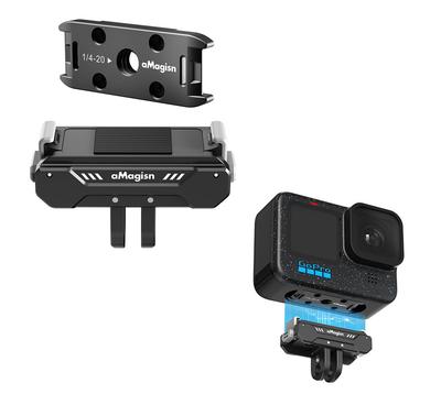SHEAWA Magnetic Mount Adapter for GoPro Hero 12 - Aluminum Mount Base with Strong Magnet for Secure Attachment - Compatible with Various Shooting Acce