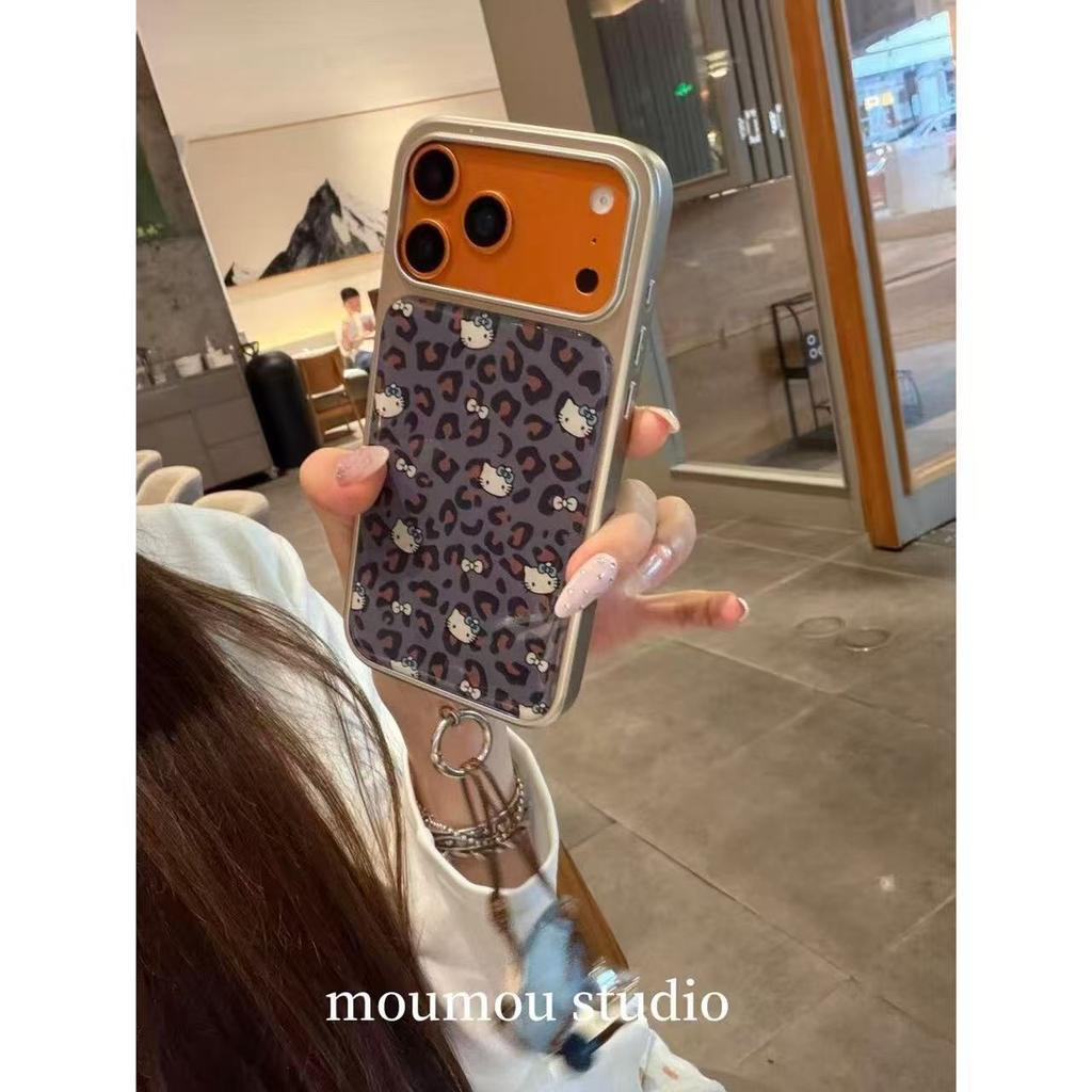 Creative Cartoon Electroplated Leopard Print Cat Is Suitable for Apple 17ProMax Mobile Phone Case Protective Case 16pro/15 Case.