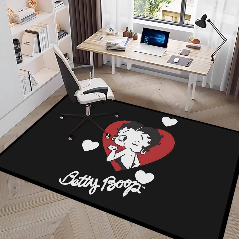 B-Betty Girl B-Boop Fußmatte Waschbar Rutschfest Wohnzimmer Sofas Stühle Bereichsmatte Küche Fußabtreter Teppich