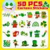 50 Stück St. Patrick Aufkleber - Kleeblatt Leprechaun Abziehbilder für Irische Party DIY (4.8x5.2cm)