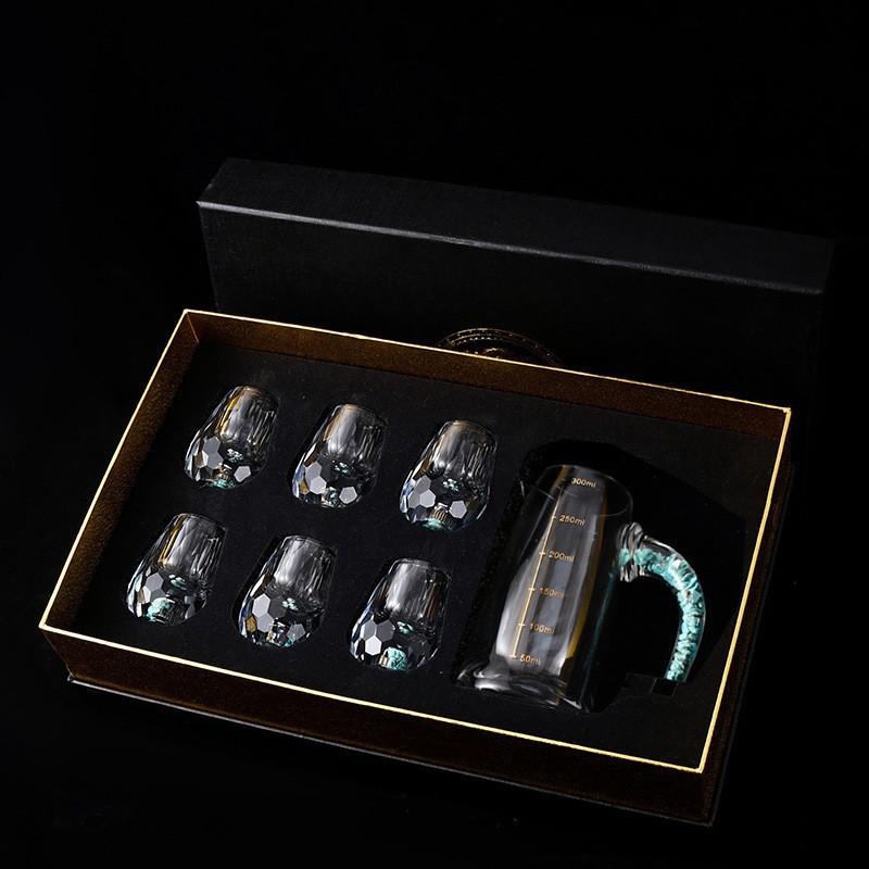 Gold foil small wine glass wine dispenser Baijiu hotel commercial high-end crystal reinforced glass foreign wine set sober