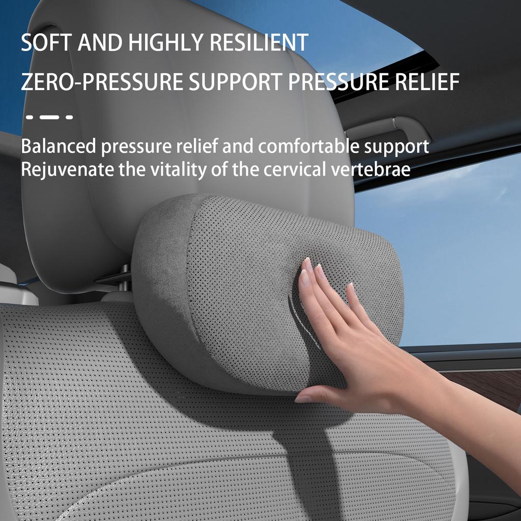 Car neck pillow lumbar support For split-type headrest seats Suede headrest Relieve fatigue Car seat interior accessories