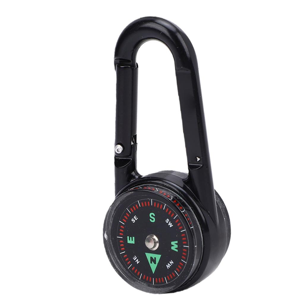 Keychain Compass with Built in Thermometer Small Pocket Carabiner Clip On Compass Navigation Tool for Backpack Hiking