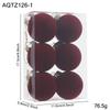 Set of 6 Christmas Tree Ornaments: 8cm Plastic Flocking Colored Balls