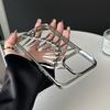 3D Fishbone Hollow Dissipate Heat Phone Case For iPhone 16 15 14 13 12 11 Pro Max Shockproof Electroplated Soft Cover