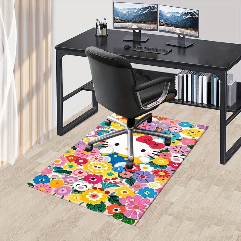 

Office Rug Hello Kitty, Floral Background Anti-Slip Rug, Machine Washable for Living Room, Bedroom, Office, Multiple Sizes, Bedroom Mat, Decorative Ma 60cm by 90cm