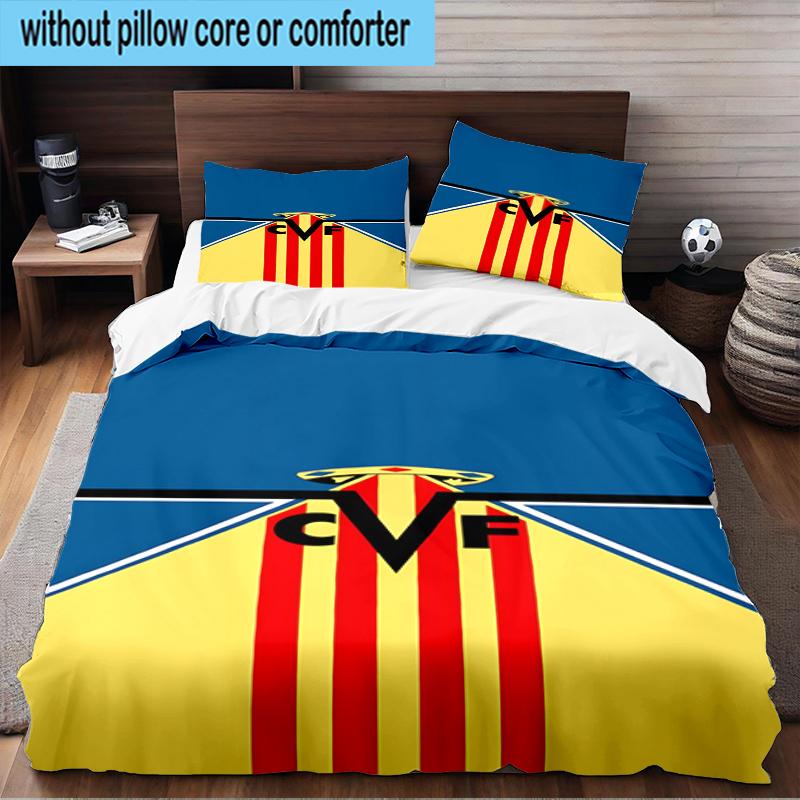 3PCS CF Football Emblem Bedding Set,Including 1pc Duvet Cover And 2pcs Pillowcases Perfect for Bedroom, Dormitory, Fan Christmas Gift