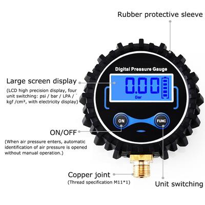 Reifendruckkontrollsystem Digitales Reifendruckmessgerät Auto Fahrrad Motorrad Reifenprüfer Luft PSI Meter 1/8NPT Autozubehör