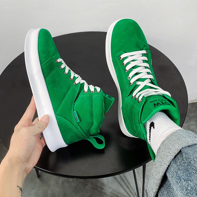 Fashion High-Top Skateboard Sneakers Men Classic Green Comfortable Platform Shoes Men Designer Casual Original Men's Shoes 2026