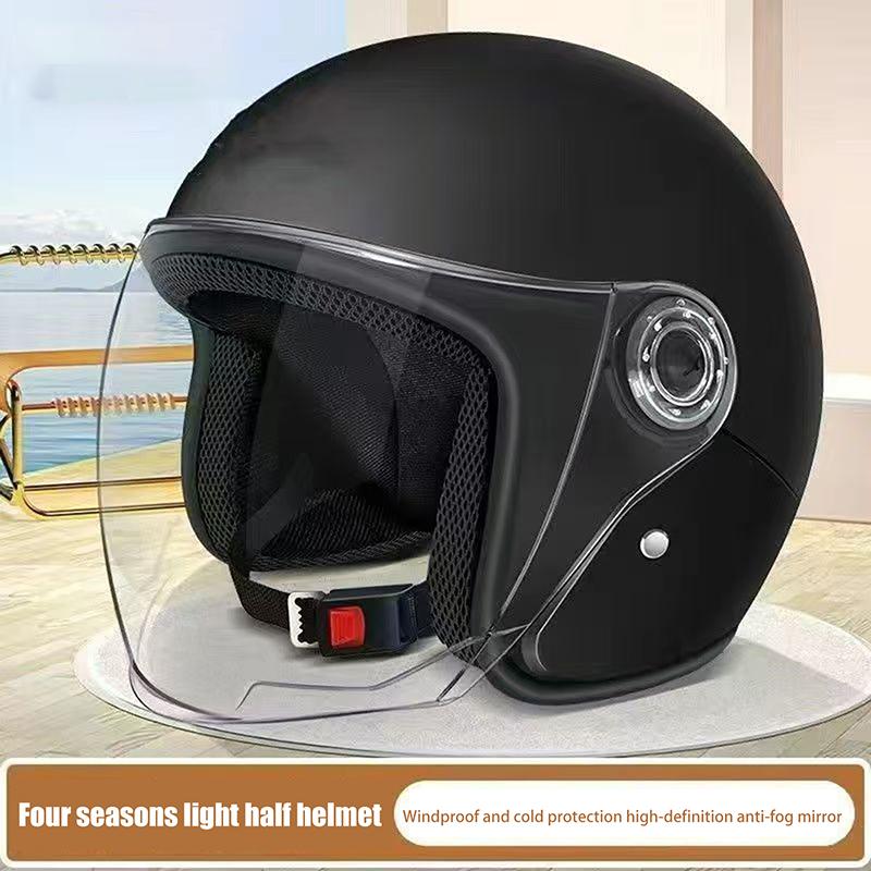 New Men Woman Electric Riding Lens Helmet Four Seasons Comfortable Ventilation Adjustable Motorcycle Safety Helmet