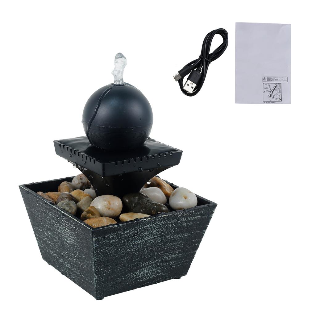 Stolní vodopád Domácí dekorace Relaxace Meditace Stolní fontána se světly Tekoucí vodní ozdoby do ložnice obývacího pokoje