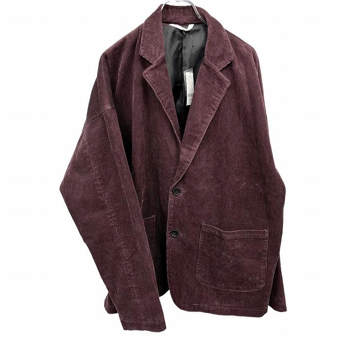 [New] [Impression N] WEGO Tailored Jacket, 1 Inside Pocket, Corduroy, Fully Lined, Plain, 2 Button Closure, No Vent, 100% Cotton, M, Wine Red, Red