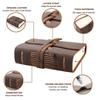 CEETOL Genuine Leather Travel Notebook, Handmade Planner, Planner, with Premium Leather Cover (Brown, Medium (13*9.5*2.5cm))
