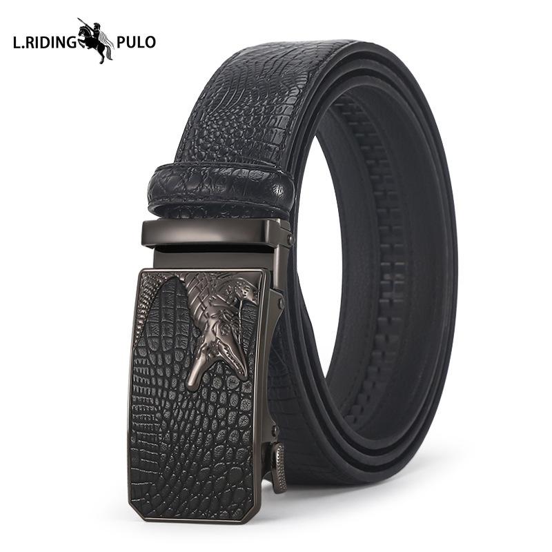Men's High-end Crocodile Belt Business Fashion Young People Automatic Buckle Belt