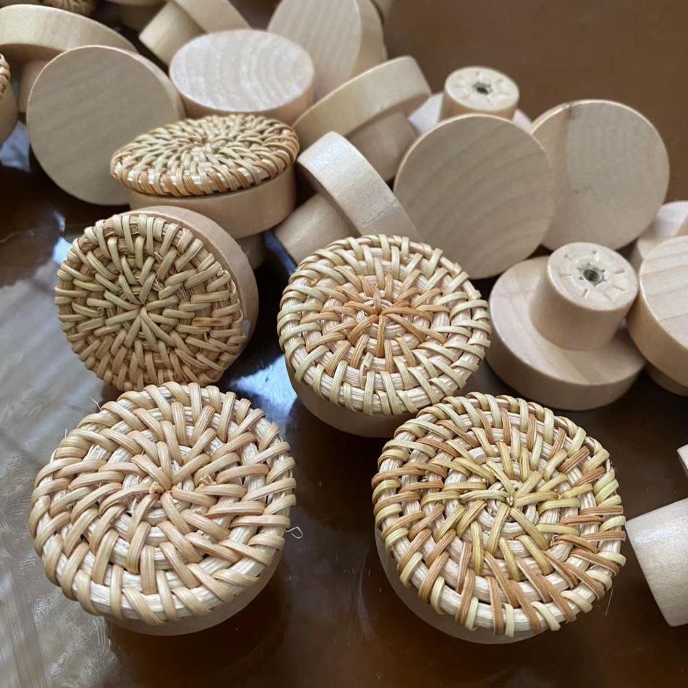 Furniture Hardware Wooden Handles Cupboard Door Handle Round Wardrobe Handle Kitchen