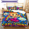 3pcs Custom Name Ballerina Capuchina Bedding Set Duvet Cover Closure Includes 1 Duvet Cover & 2 Pillowcases for All Seasons Bedroom Decor
