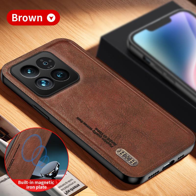 

Винтажный кожаный чехол для телефона Xiaomi 14 13 13T 12T Redmi Note 12S 12 13 Poco F5 X6 Pro Neo со встроенным магнитом и присоской Xiaomi 14 Pro
