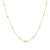 Gold Plated Bow Pendant Necklace with Beaded Chain Delicate Cubic Zirconia Choker
