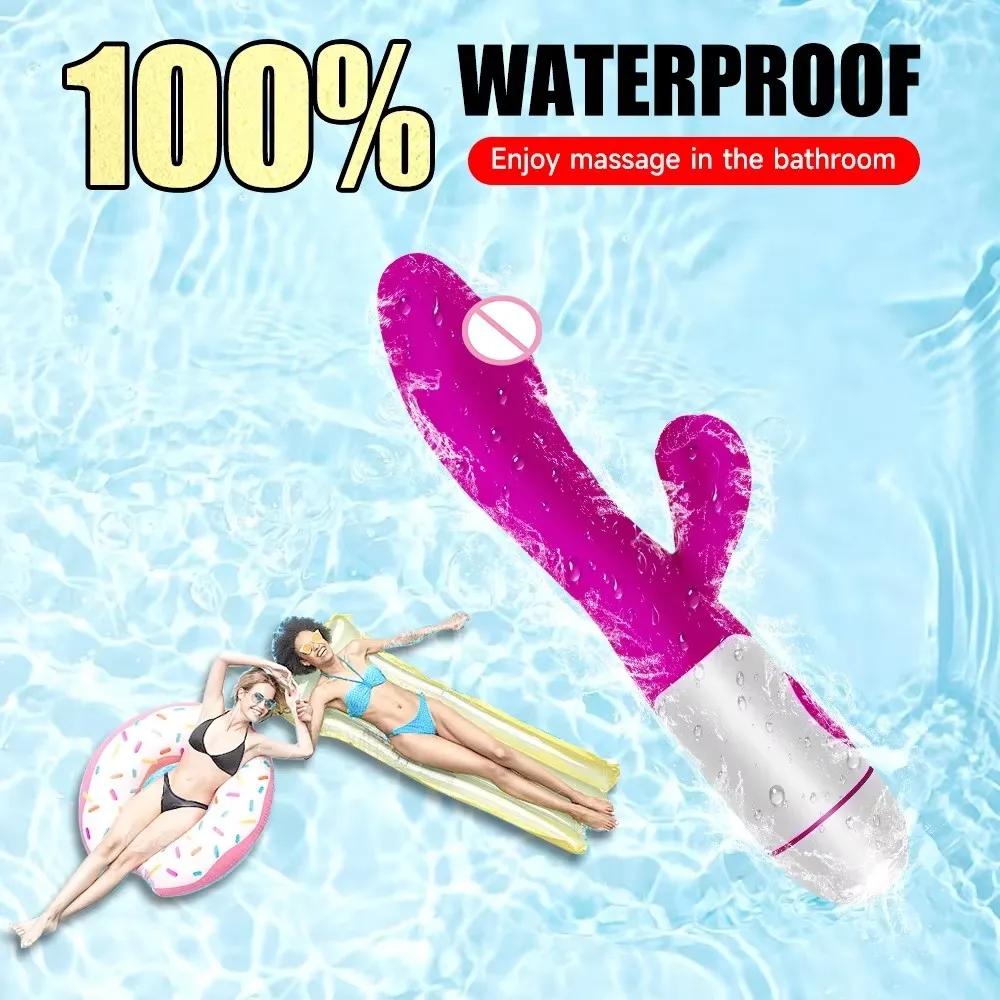 Powerful Rabbit Vibrator Dildo Dual Vibration G Spot Clitoris Stimulation Masturbators Vaginal Massager Adult Sex Toys For Women