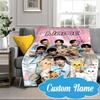 Custom Name K-pop Idol Collage Blanket bed sofa Blanket Flannel Blanket for Camping, Hiking, Picnic Essentials,gift for Fan family