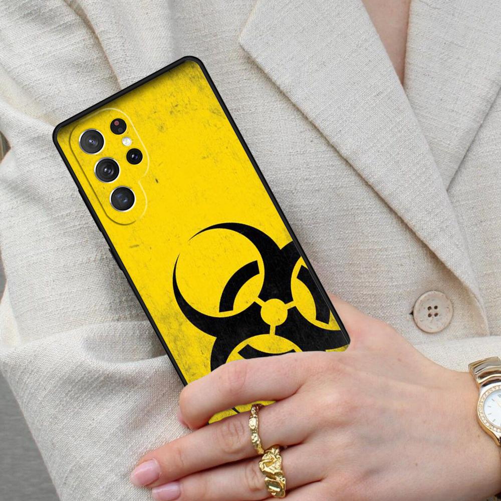 Nuclear Radiation Warning Sign Cell Phone Case for Samsung Galaxy S26 Ultra S25 S24 S23 S22 S21 S20 Note10 Cover