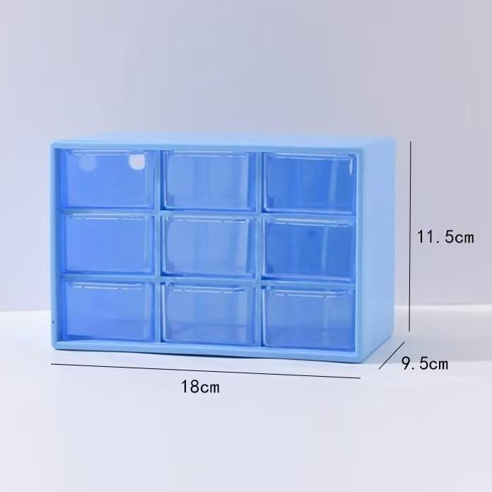 Small Organizer with Drawers Plastic Desktop Storage Box with 9 Drawers Desk Craft Organizer for Office Home Room Jewelry