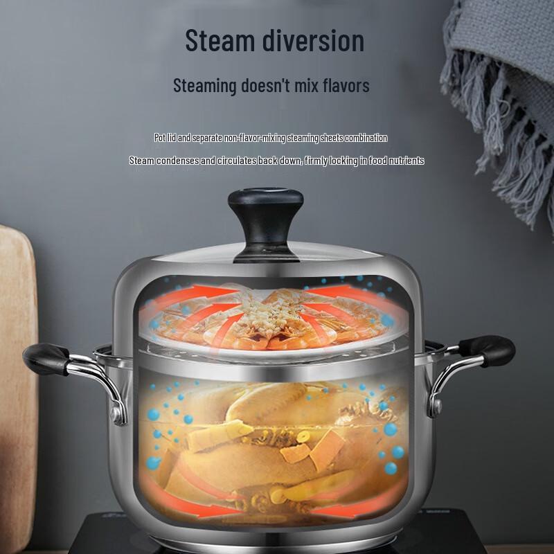 ASD 304 Stainless Steel Steamer & Soup Pot