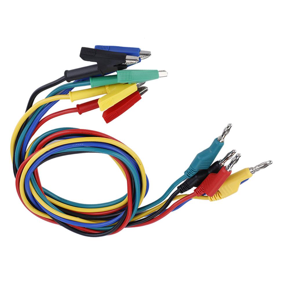 5pcs P1037 High Voltage 1M 4mm Banana Plug to Crocodile Clip Cable Test Leads For Multimeter
