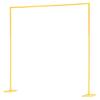 Arch Backdrop Stand, 2.4 x 2.4 m, Stable Structure, Easy Assembly, Square Gold Metal Arch Backdrop Stand for Wedding, Birthday Party, Graduation,