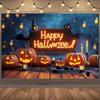 1 Terrifying Halloween Background with Pumpkins Bats Candles No Need for Electricity Halloween Decoration