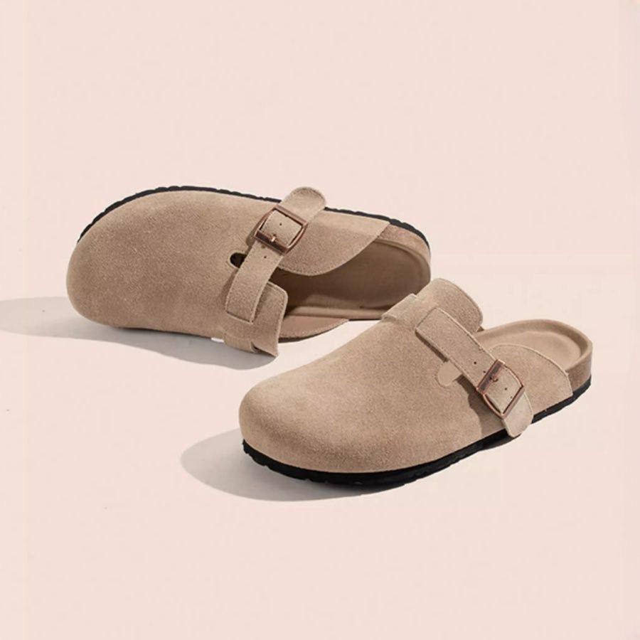 

Crestar Модные сабо тапочки для женщин классические замшевые мужские мюли пробковая стелька кожаные картофельные туфли с поддержкой свода стопы пляжные шлепанцы 41(US-8.5)