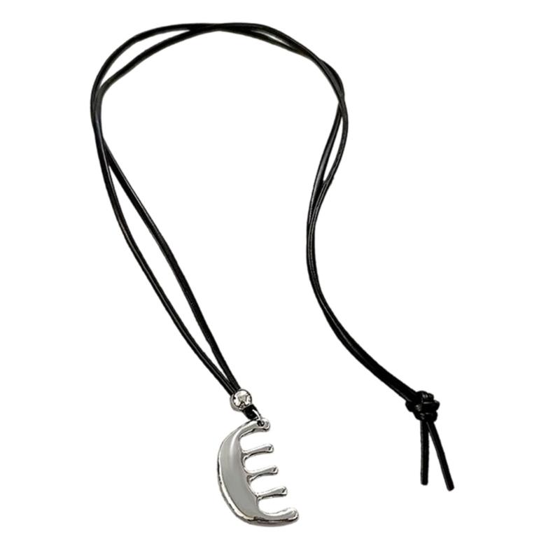 Unique Comb Designs Pendant Necklace For Fashion Women Crafted From Alloy Versatile For Sweaters And Casual Wear