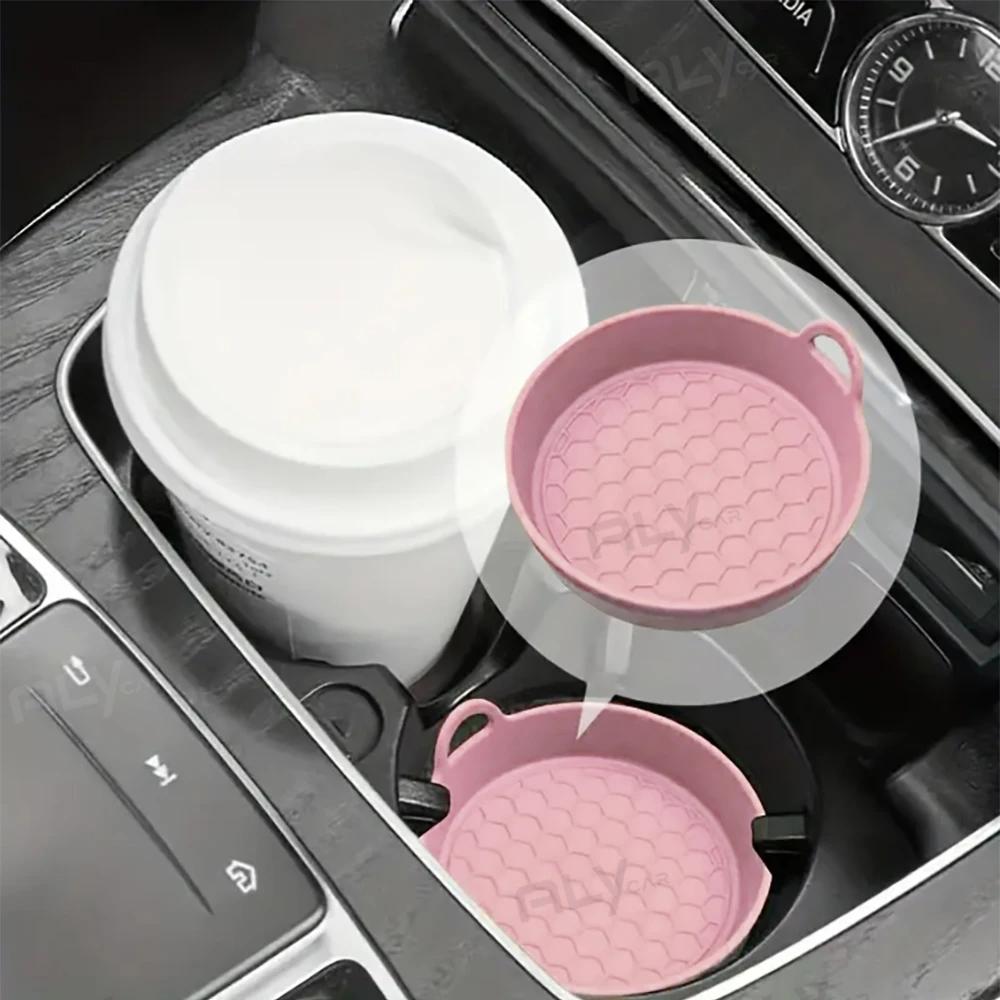2Pcs Anti-Slip Coaster Fit For Auto Stable Food Grade Silicone Gel Drink Mount Pad Universal Automotive Cup Mount Coaster Silent Cup Pad