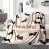 Dachshund Pattern Blanket With Customizable Space Multipurpose Customizable Blanket Personalized Name Soft Cozy Suitable For Sofa Couch Office Bed