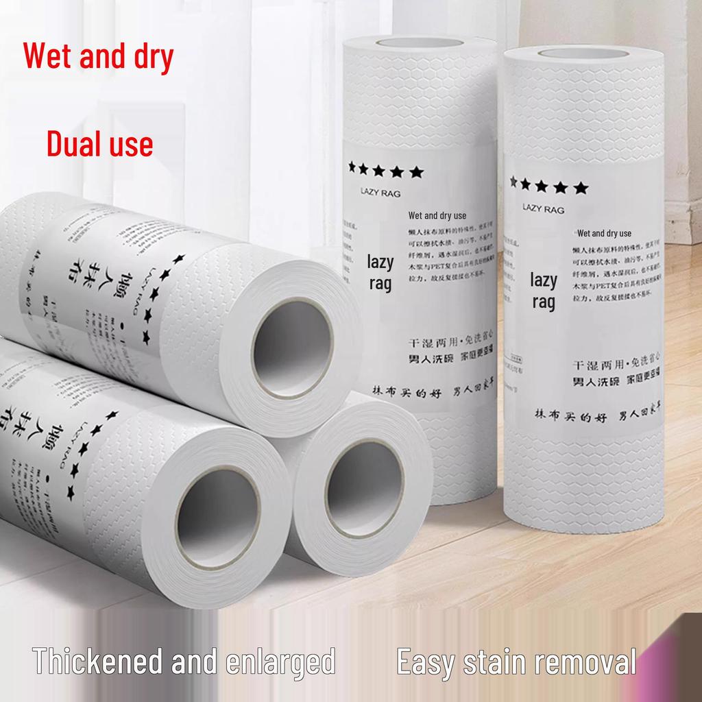 Thickened Dual-Use Disposable Dishcloth - Dry & Wet Kitchen Paper Towel for Cleaning, Oil Removal & Water Absorption