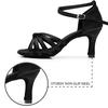 Latindansskor för kvinnor Satin Ballroom Performance Dansskor 7CM Klack