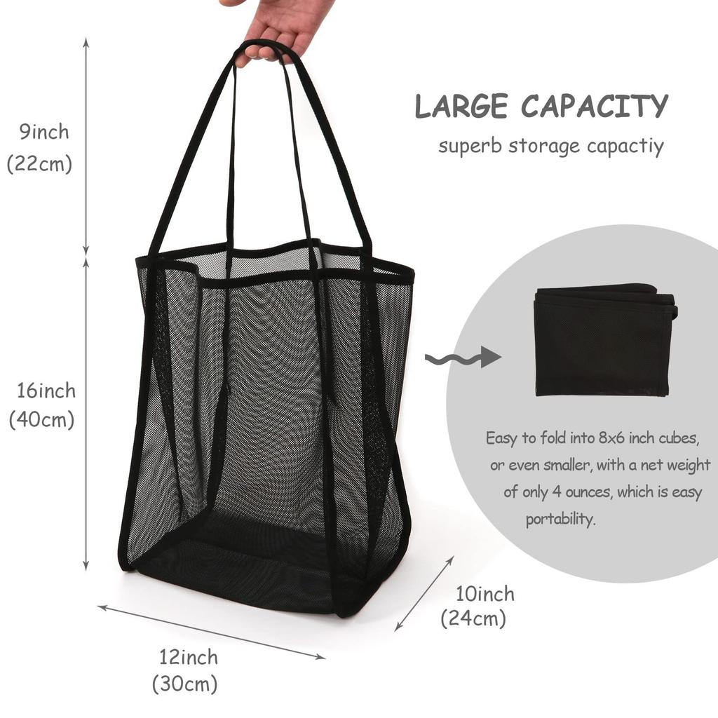 1/2pcs Shopping Bag Portable Beach Bag Large Capacity Multifunctional Mesh Bag Beach Toiletrie Organizer Bag Swimming Supplies