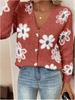 Flower Pattern Button-up Cardigan