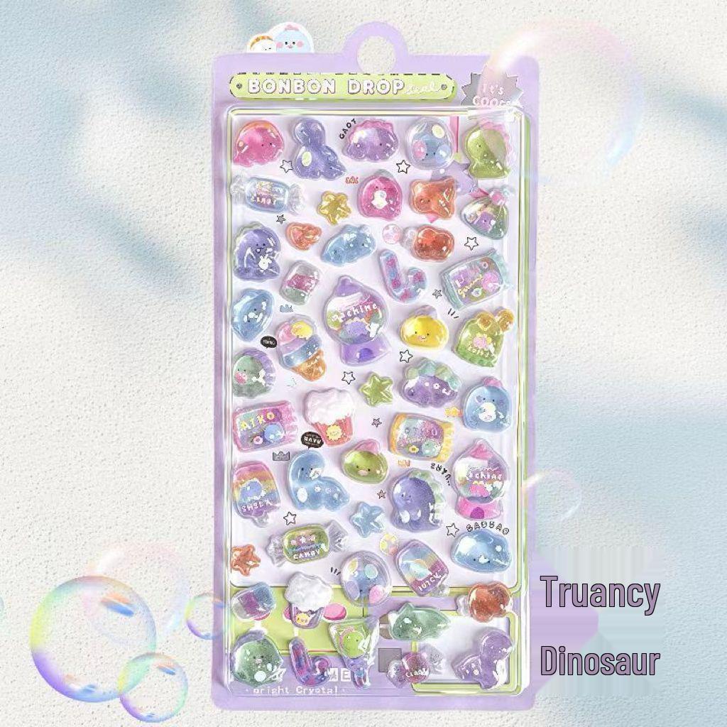 3D Crystal Diamond Cartoon Stickers for Kids - Cute, Decorative & Embossed for Girls